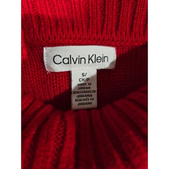Calvin Klein Women’s Red Cowl Neck Sweater - Small, Soft Knit, Casual Style - Picture 5 of 8